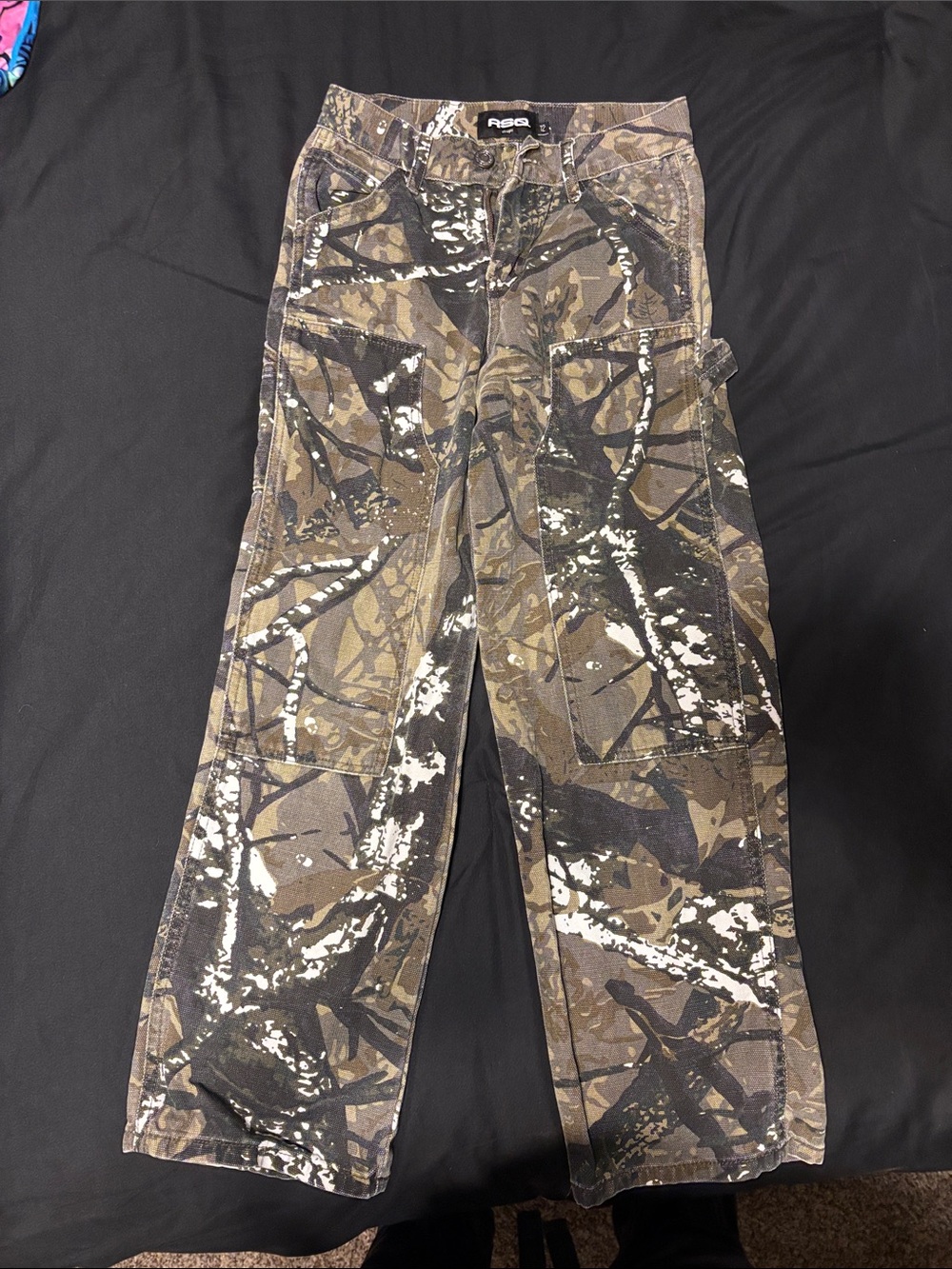 RSQ Camouflage Straight Waist Pants - Olive/Brown/Black